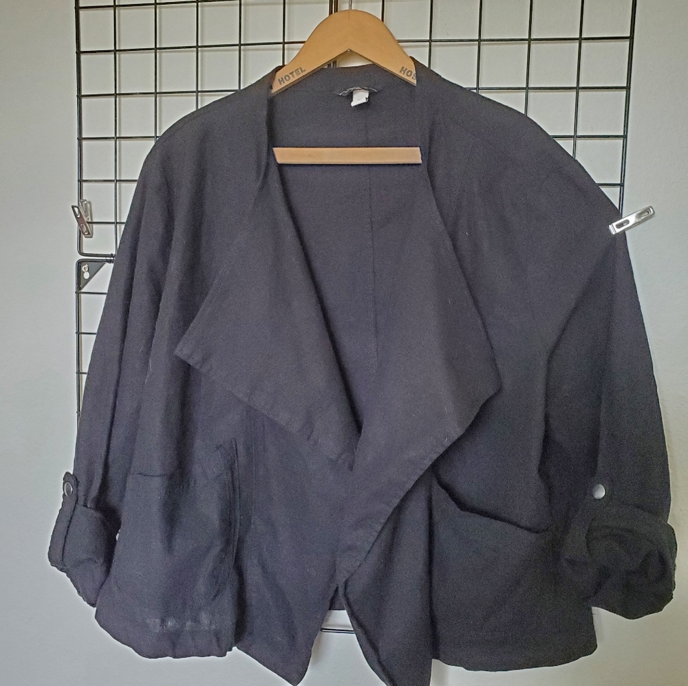 Black Linen Blazer